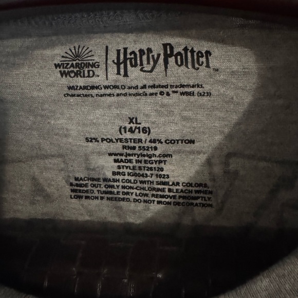 Harry Potter Hogwarts Gray Long Sleeve Top 14/16 - Picture 4 of 5